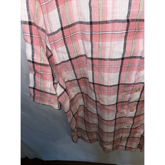 Tommy Bahama Men’s Casual Shirt Size XL Pink Plaid 100% Linen Beach Cruise - Picture 6 of 12